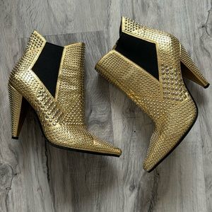 JEFFREY CAMPBELL GOLD STUDDED HEELED BOOTS